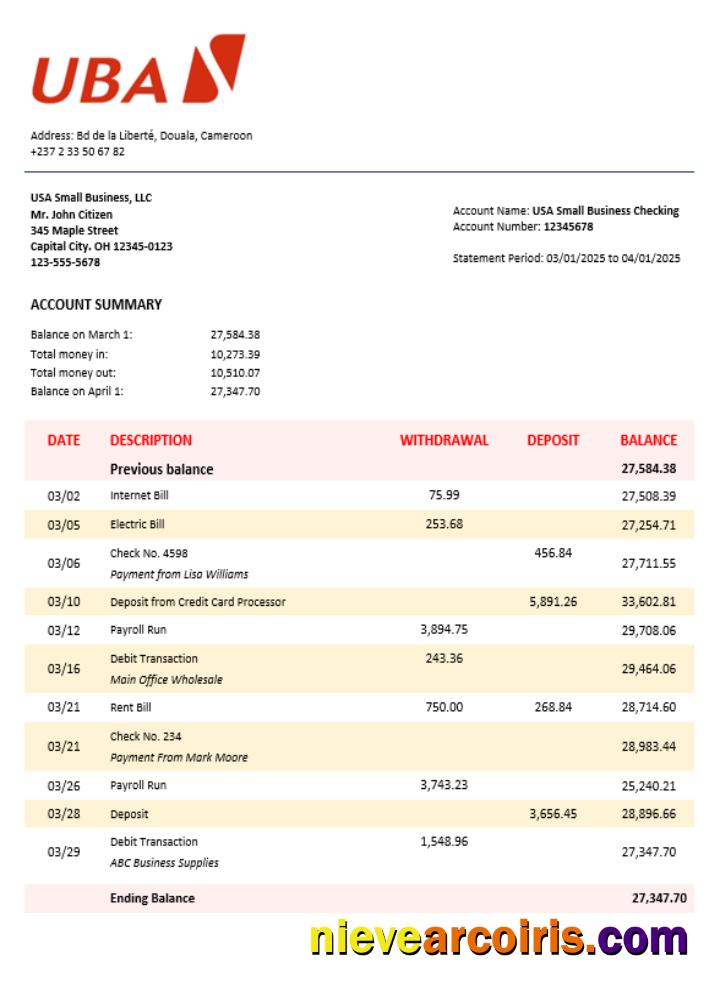 UBA company statement